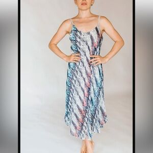 Italian marble print slip dress